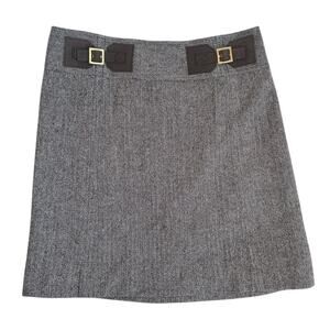Womens size 6 30” Tory Burch Barrick Brown & White Herringbone Tweed Mini Skirt